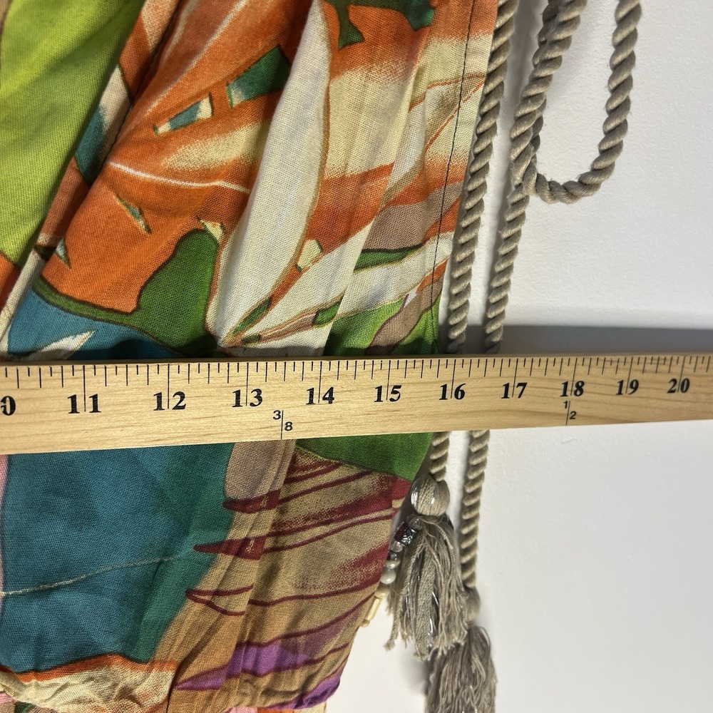 True Destinations‎ Women Tropical Midi Dress M Resort Wear Beach Travel Beads - Picture 11 of 11